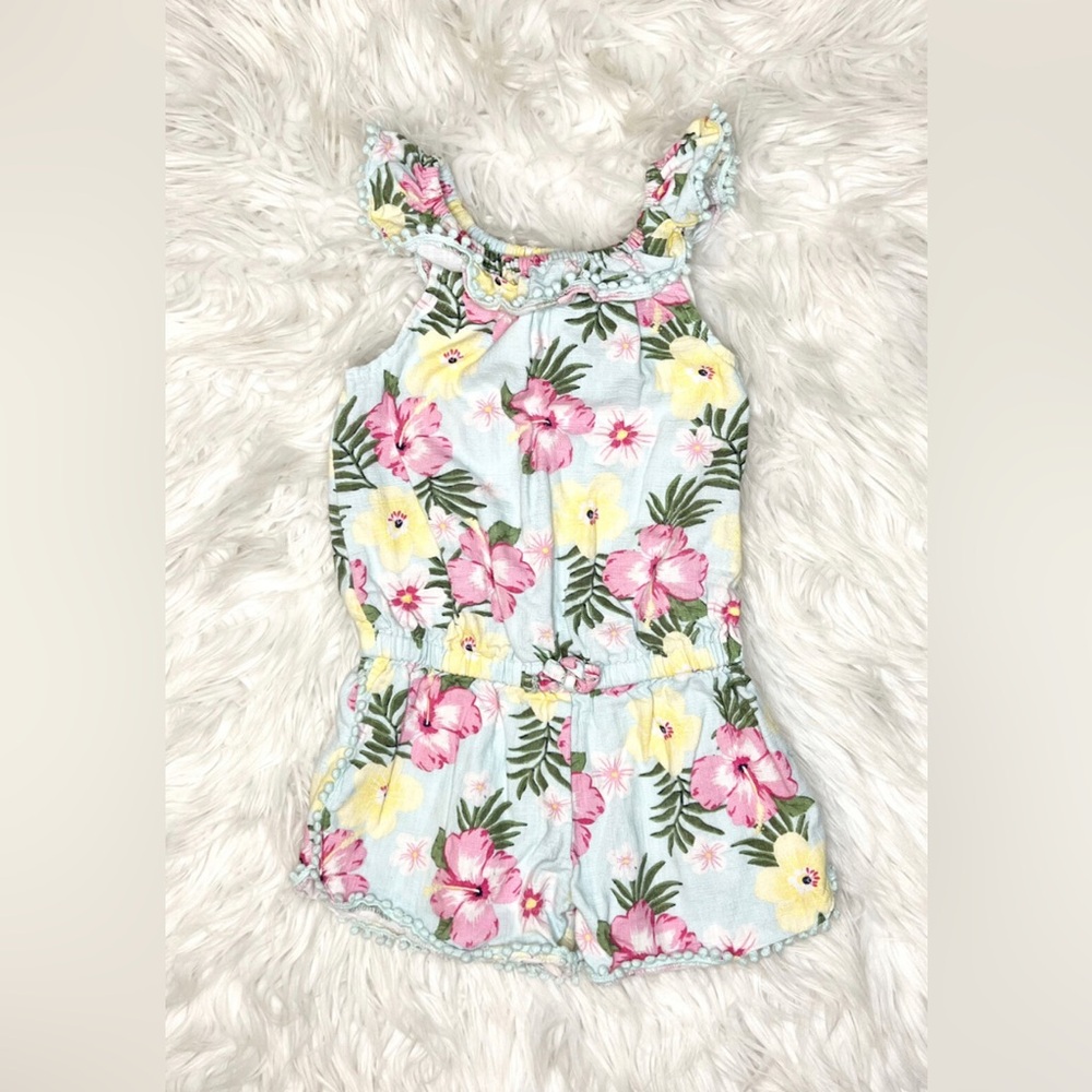 Little Me Floral Ruffle Romper 3T
